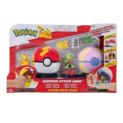 Afbeelding van Pokémon Surprise Attack Game Speelset Pikachu Fast Ball Vs Treecko Heal