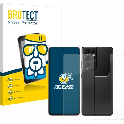 Afbeelding van BROTECT Screenprotector voor Samsung Galaxy S21 Ultra 5G (Voor+Achter) Folie Beschermfolie Beschermglas transparant
