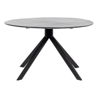 Afbeelding van Eettafel Rond 130cm Zwart Mangohout &amp; Metaal Tafel Batti Giga Meubel