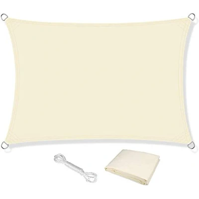 Afbeelding van KAHEIGN Waterdicht schaduwdoek, 2,5 m x 3 m, rechthoekig, zonwering voor balkon, 120 g/m², tuin, crème