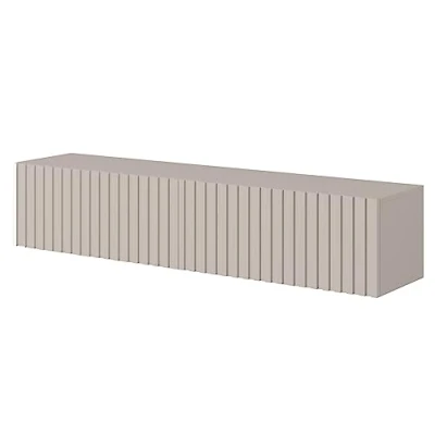 Afbeelding van Selsey Telire RTV kast 138,6 cm Grijs beige met lamellenfront