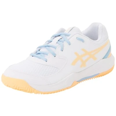 Afbeelding van Asics GEL Dedicate 8 Unisex Tennisschoenen voor alle ondergronden kinderen, Maat: 38, White/orange glow Kunststof/ textiel