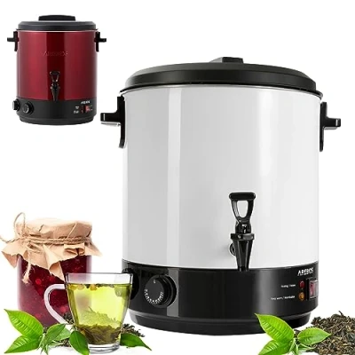 Afbeelding van AREBOS Inmaakketel 28 L 1800 W Timer en Thermostaat Wit