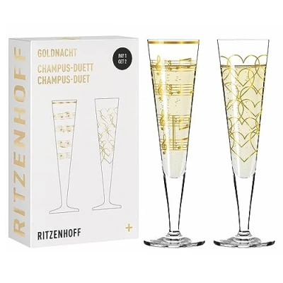 Afbeelding van RITZENHOFF 6031006 Goldnacht Duett Best of 2022 champagneglazen, 200 ml, Made in Germany