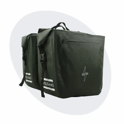 Afbeelding van Voltano Dubbele Fietstas Rolltop Intense Green 48 Liter 100% Waterdicht