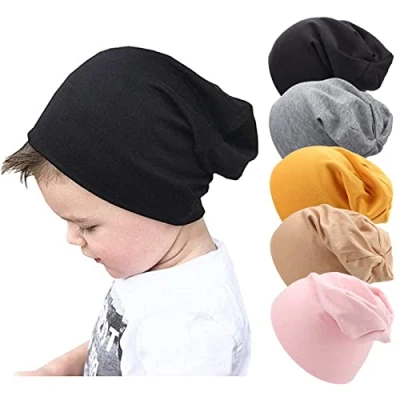 Afbeelding van DRESHOW 5 stuks uniseks kinderen Berretti Ragazzi Ragazze Morbido Carino Cappello Berretto muts baby meisjes zachte schattige pet 6 60 maanden, stuks: grijs/roze/saffron geel/kaki/zwart maanden