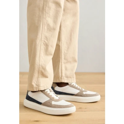 Afbeelding van Geox Deiven Sneakers laag, Heren, Maat: 40, Sand/white Leer en textiel