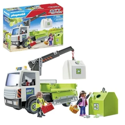 Afbeelding van Playmobil City Action Vrachtwagen met oud glas en container 71431