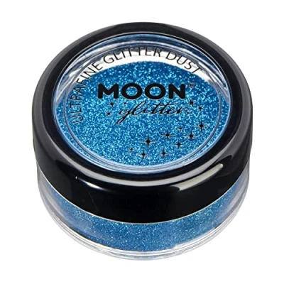 Afbeelding van Moon glitter Klassiek ultra fijn glitterpoeder 100% cosmetische voor gezicht, lichaam, nagels, haar en lippen, blauw, 5 g
