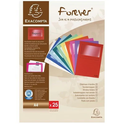 Image de Paquet de 25 chemisesà fenêtre forever 120g/m² 22x31cm