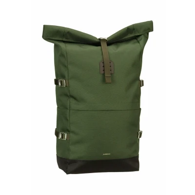 Afbeelding van Sandqvist Icon Rolltop laptop rugzak L dawn green with dark brown leather