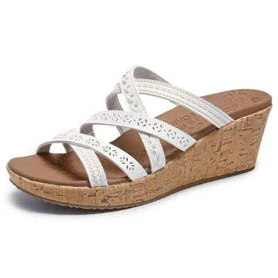 Afbeelding van Skechers Beverlee Tiger Posse dames sandalen, Kleur: wit
