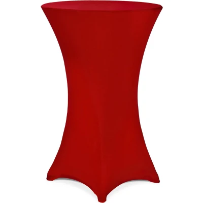 Afbeelding van Statafelrok 5 Stuks Ø 60 65cm Stretch Bordeaux Rood