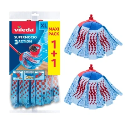 Afbeelding van Vileda 122615 Supermocio 3Action Mop, Vervangende Koppen,1 Pak,Meerkleurig