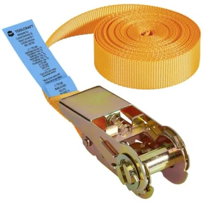 Afbeelding van TOOLCRAFT TO 6802776 Spanband (eendelig) Trekkracht (lc) vastbinden (enkel/direct): 350 daN (l x b) 6 m 25 mm Ratelinrichting EN 12195 2