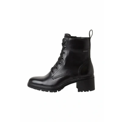 Afbeelding van Tamaris Enkellaarsjes met plateauzool, Dames, Maat: 37, Black Leer