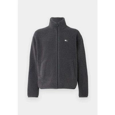 Afbeelding van Tommy Jeans Badge Teddy Unisex Sweater met rits, Maat: Medium, Washed black