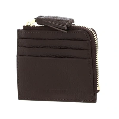 Afbeelding van COCCINELLE Leren kaarthoes Tassel Credit Card Holder Brunette donkerbruin