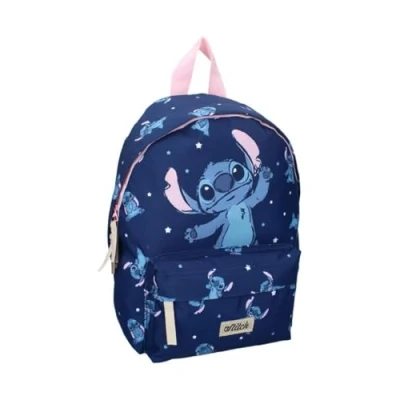 Afbeelding van mybagstory Rugzak voor meisjes, blauw, Stitch Disney kinderen school kleuterschool schooltas meisjes maat 31 cm verstelbare bandjes cadeau idee, kind,