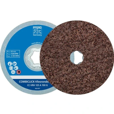 Afbeelding van PFERD 42000062 Combiclick harde vliesschijf CC Ø 125 mm A 100 G voor fijnslijpen &amp; finish haakse slijpers Diameter 125 mm