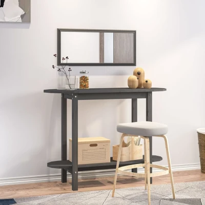 Afbeelding van Wandtafel 110x40x80 cm massief grenenhout grijs