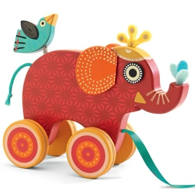Afbeelding van Djeco trekfiguur olifant indy