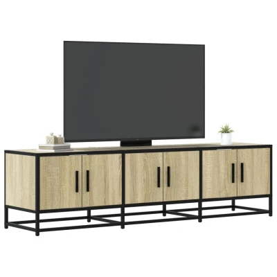 Afbeelding van vidaXL Tv meubel 150x35x41 cm bewerkt hout metaal sonoma eikenkleurig