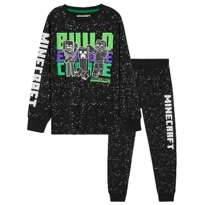 Afbeelding van Minecraft Pyjama voor kinderen, jongens, pyjamasets kleding jongeren, gamer, 5 14 jaar, zwart.