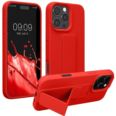 Afbeelding van kwmobile back cover voor smartphone geschikt Apple iPhone 16 Pro 1x beschermhoesje van kunststof In rood
