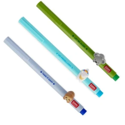 Afbeelding van LEGAMI Lovely Friends gelpennen, 3 stuks, decoratieve dieren, afneembaar, recombineerbaar, voorkomt rollen, fijne punt van 0,5 mm, set 3, lama en koala (3 stuks)