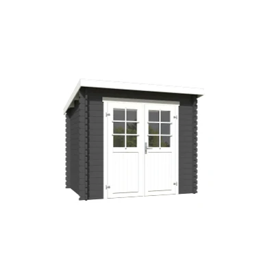Afbeelding van Blokhut Indi 250x195 cm Carbon Grey wit Gecoat