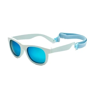 Afbeelding van KIDDUS Gepolariseerde zonnebril voor baby&#039;s, meisjes, jongens, vanaf 8 maanden, UV400 bescherming, 100% UVA en UVB bescherming. BPA vrij, Pastel blauw met blauwe spiegel