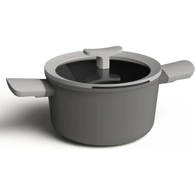 Afbeelding van Essentials Kookpot Met Deksel Shadow 20 Cm Grijs PFAS vrij
