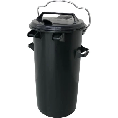Afbeelding van Vuilnisemmer met deksel en beugel 50 liter grijs