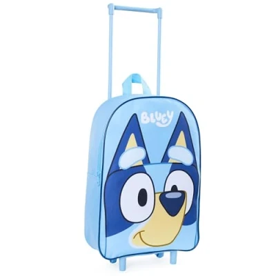 Afbeelding van Bluey Kinderbagage, kleine kinderkoffer, 39 cm, 10,5 l, 2 wielen, Blauw, ritssluiting, Reistas