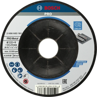Afbeelding van Bosch Accessories 2608603181 Afbraamschijf gebogen 115 mm 1 stuk(s) Staal