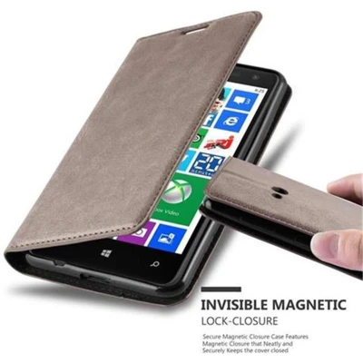 Afbeelding van Cadorabo Hoesje geschikt voor Nokia Lumia 625 in KOFFIE BRUIN Beschermhoes met magnetische sluiting, standfunctie en kaartvakje Book Case Cover Etui