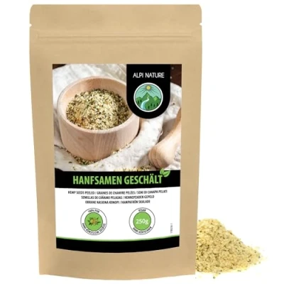 Afbeelding van hennepzaad (250 g), harten, volledig 100% natuurlijk, zonder additieven, veganistisch