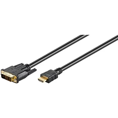 Afbeelding van DVI naar HDMI kabel Goobay 5 meter (DVI D, Single Link, 100% koper, Verguld)