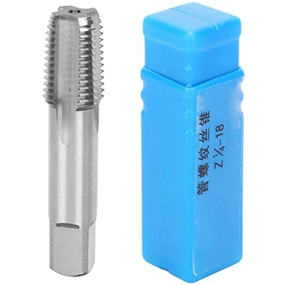 Afbeelding van Schroefdraadtap, 1/4 NPT tap, schacht 1 cm/0,4 inch, snelstalen 18 tands schroefdraadboor (HSS), voor roestvrij staal, ijzer, gietijzer, gelegeerd schachtdiameter 0,4 inch