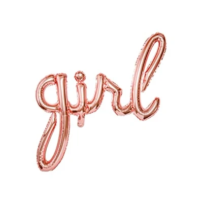 Afbeelding van Partydeco Folieballonnen Script Rose Gold Girl