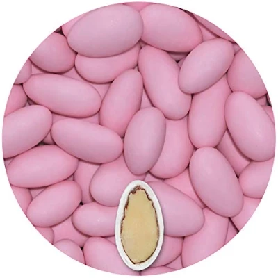 Image de EinsSein 0,5 kg dragées mariage amandes Gracile midi rose terne dragees baptême, communion, célébrer, fête, candybar Cadeaux pour les invités Bonbon aux Amande Badem seker