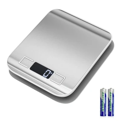 Afbeelding van Fousenuk 10 kg/1 g keukenweegschaal precisie, elektronisch, roestvrij met lcd display en tarra functie, 6 eenheden, wegen van levensmiddelen voor koken, bakken mengen