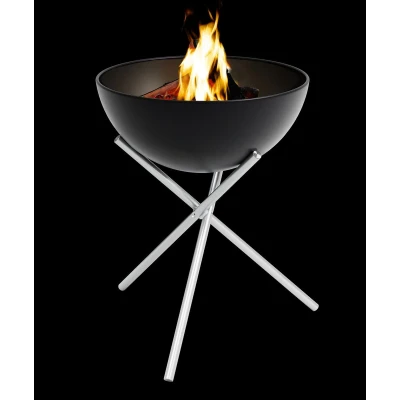 Afbeelding van Höfats Bowl 70 Vuurschaal met Standaard Hoog Black / Stainless Steel
