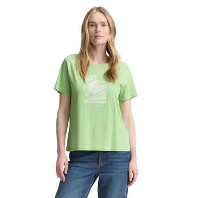 Image de TOM TAILOR T shirt basique pour femme en coton biologique, 37788 Vert pistache, L