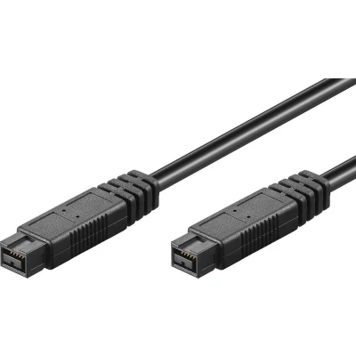 Afbeelding van FireWire 800 kabel met 9 pins connectoren / zwart 1 meter