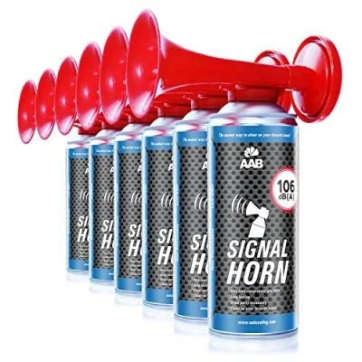 Afbeelding van AABCOOLING Signal Horn 6 stuks buitengewone gecomprimeerde luchthoorn, tot 120 piepjes, claxon met brandbaar gas, gashoorn, luchthoorn