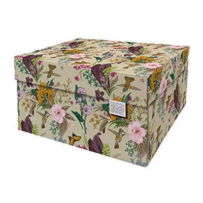 Afbeelding van Dutch Design Storage Box Botanical Multi color / 39,5 cm x 32 21 FSC gecertificeerd golfkarton volledig recyclebaar