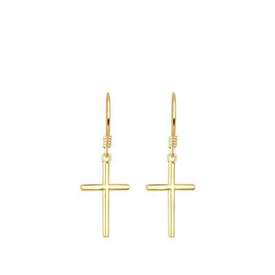 Afbeelding van Elli Cross Pendant Oorbellen goldcoloured, Dames, Maat: One Size, Gold coloured