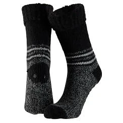 Afbeelding van Apollo Huissokken Heren Slofsokken Antislip Zwart Maat 39 42 45% wol
